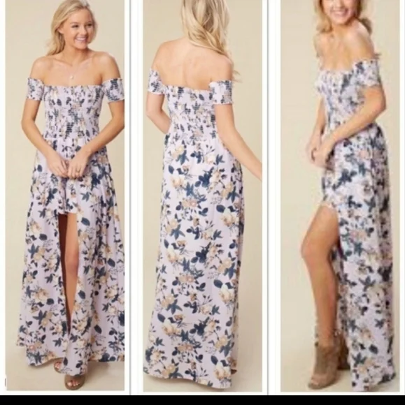 𝅺ALTAR'D State Black Tie-Dye Off-Shoulder Romper - Picture 2 of 5